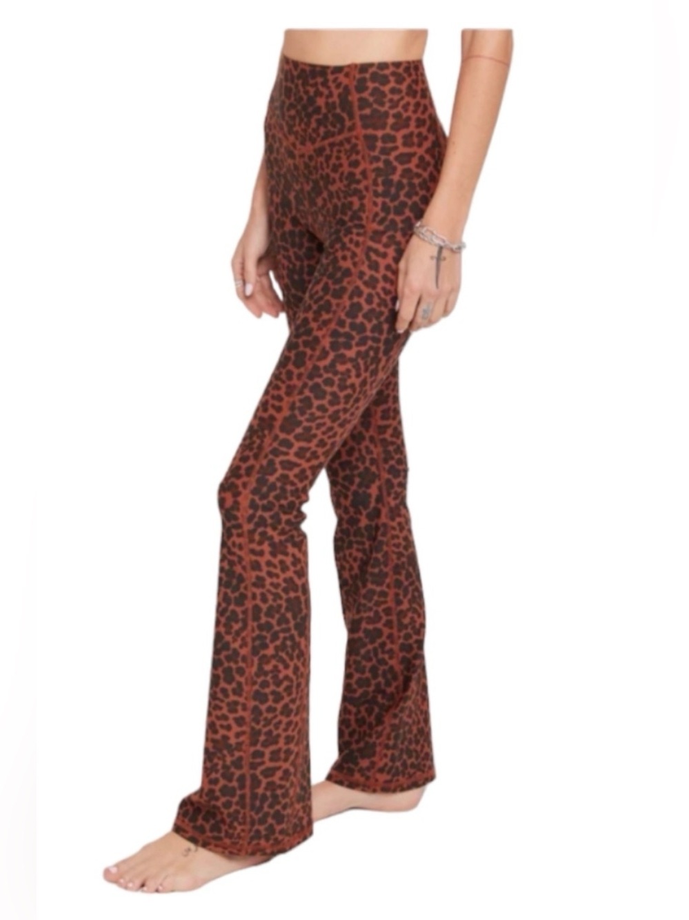 Spiritual Gangster Kendall Toole Boomshell Dream Leopard Flare Leggings Med 🐆
